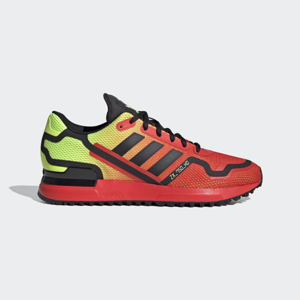 Adidas Men's ZX 750 HD Originals Shoes Red/Black/Yellow Ireland FV8489